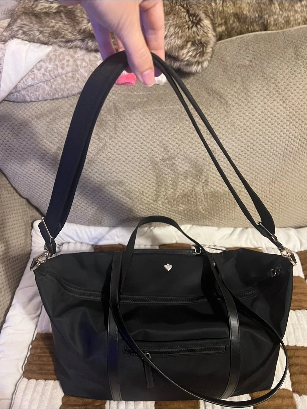 Kate Spade Jae Black Nylon Weekender Duffle NWTS!